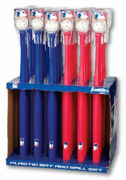 MLB Plastic Bat & Ball  Set in 24ct Display